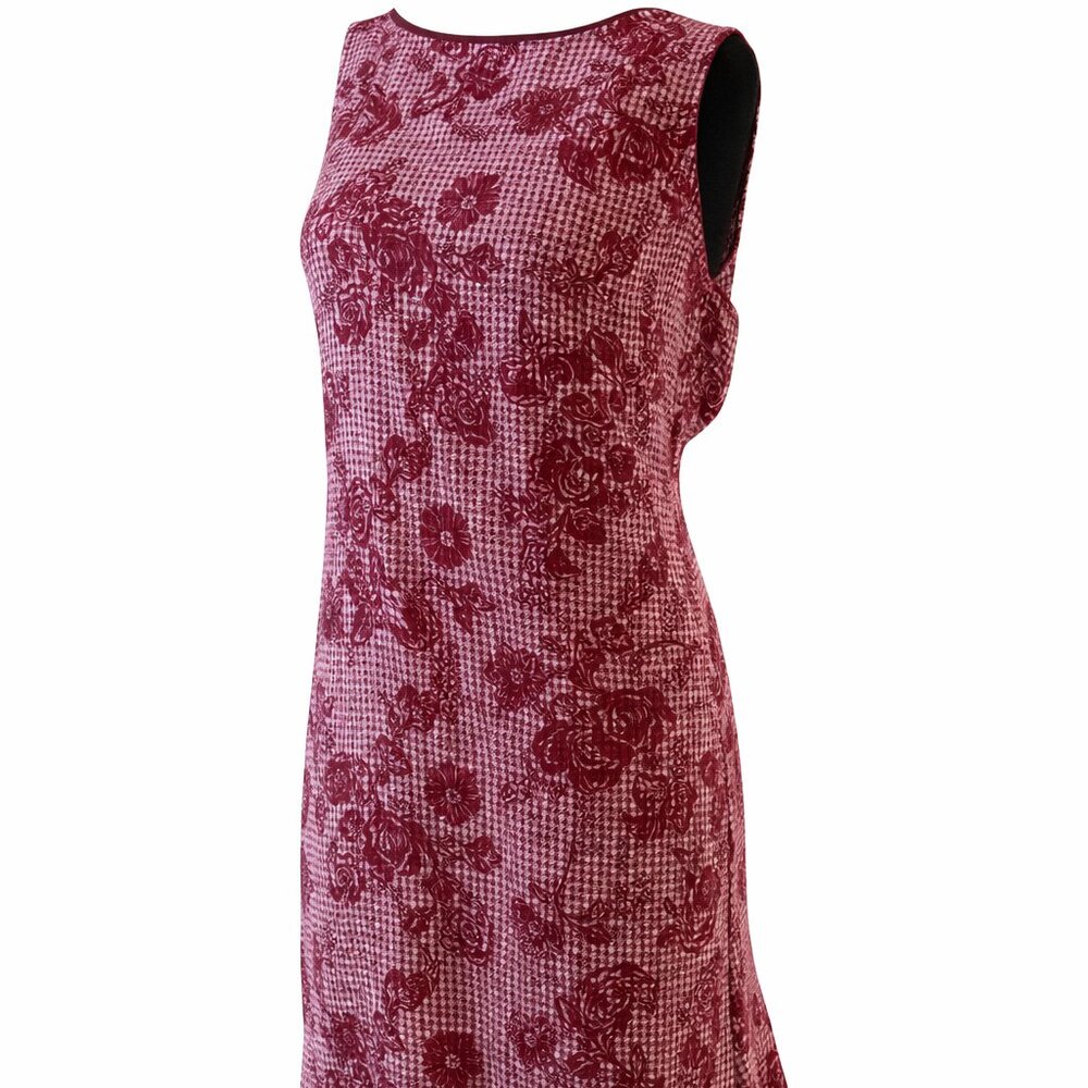 NWOT IC Collection Asymmetrical Burgundy Floral Dress – Size L
